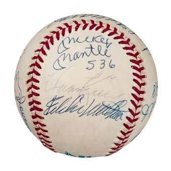 500 Home Run Club Baseball Signed By 11 Including Mantle and Williams (PSA)
